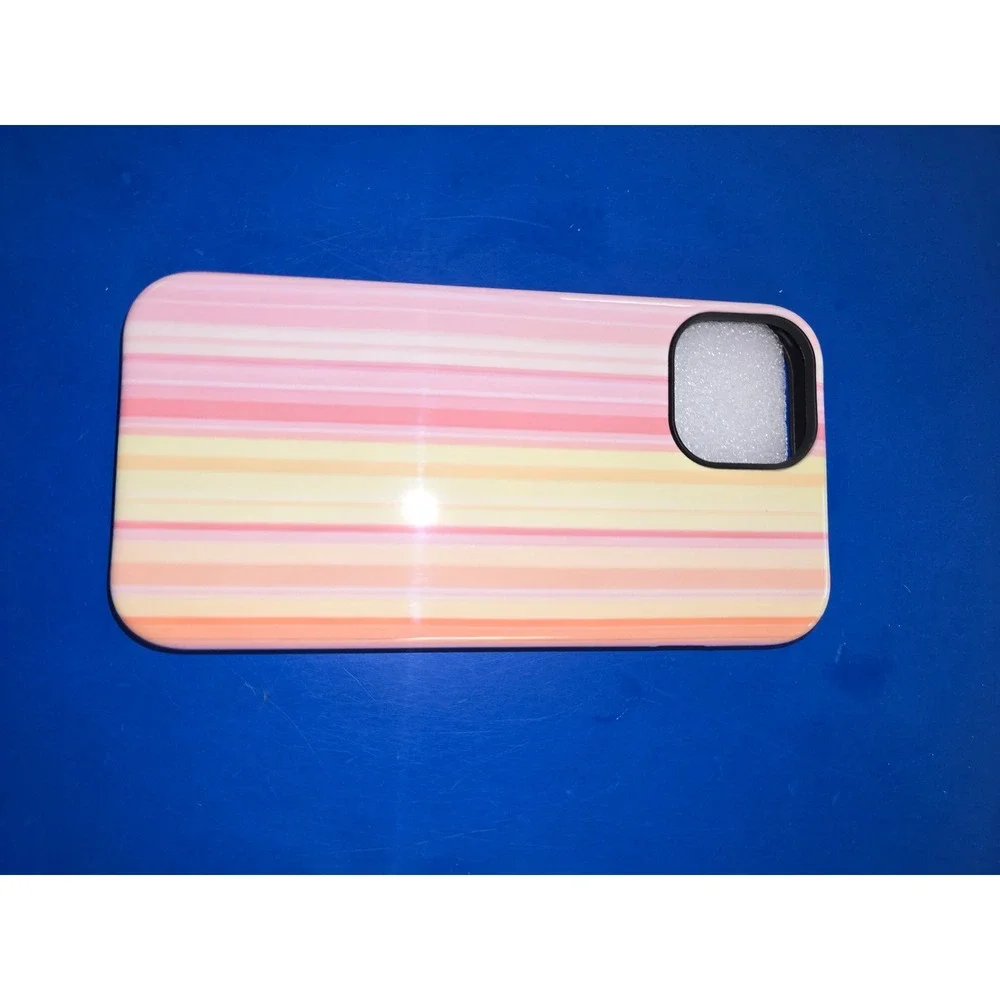 iPhone 13 Case Rainbow Striped Phone Case for, Pink, Yellow & Orange NEW